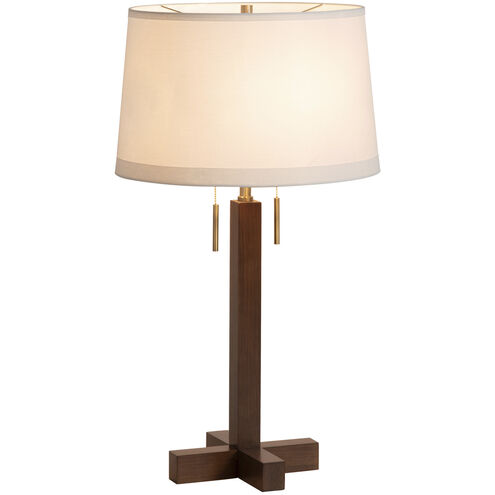 Swiss Cross 29 inch 23.00 watt Dark Walnut and Weathered Brass Table Lamp Portable Light