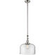 Franklin Restoration Bell LED 12 inch Polished Nickel Mini Pendant Ceiling Light in Clear, Franklin Restoration