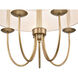 Neville 5 Light 23 inch Natural Brass with Bleached White Wood and Off White Chandelier Ceiling Light