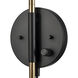 Stanley 20 inch 60 watt Matte Black with Brushed Gold Swingarm Sconce Wall Light