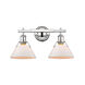 Orwell 2 Light 18 inch Chrome Bath Vanity Wall Light in Opal Glass
