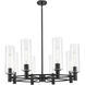 Downtown Urban Crown Point 8 Light 32 inch Matte Black Statement Chandelier Ceiling Light in Seedy