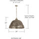 Sedona 1 Light 28 inch Oxidized Nickel Pendant Ceiling Light 