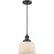 Franklin Restoration Bell 1 Light 8 inch Matte Black Mini Pendant Ceiling Light in Incandescent, Matte White, Franklin Restoration