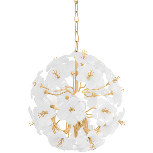 Hygea 6 Light 20 inch Gold Leaf Chandelier Ceiling Light