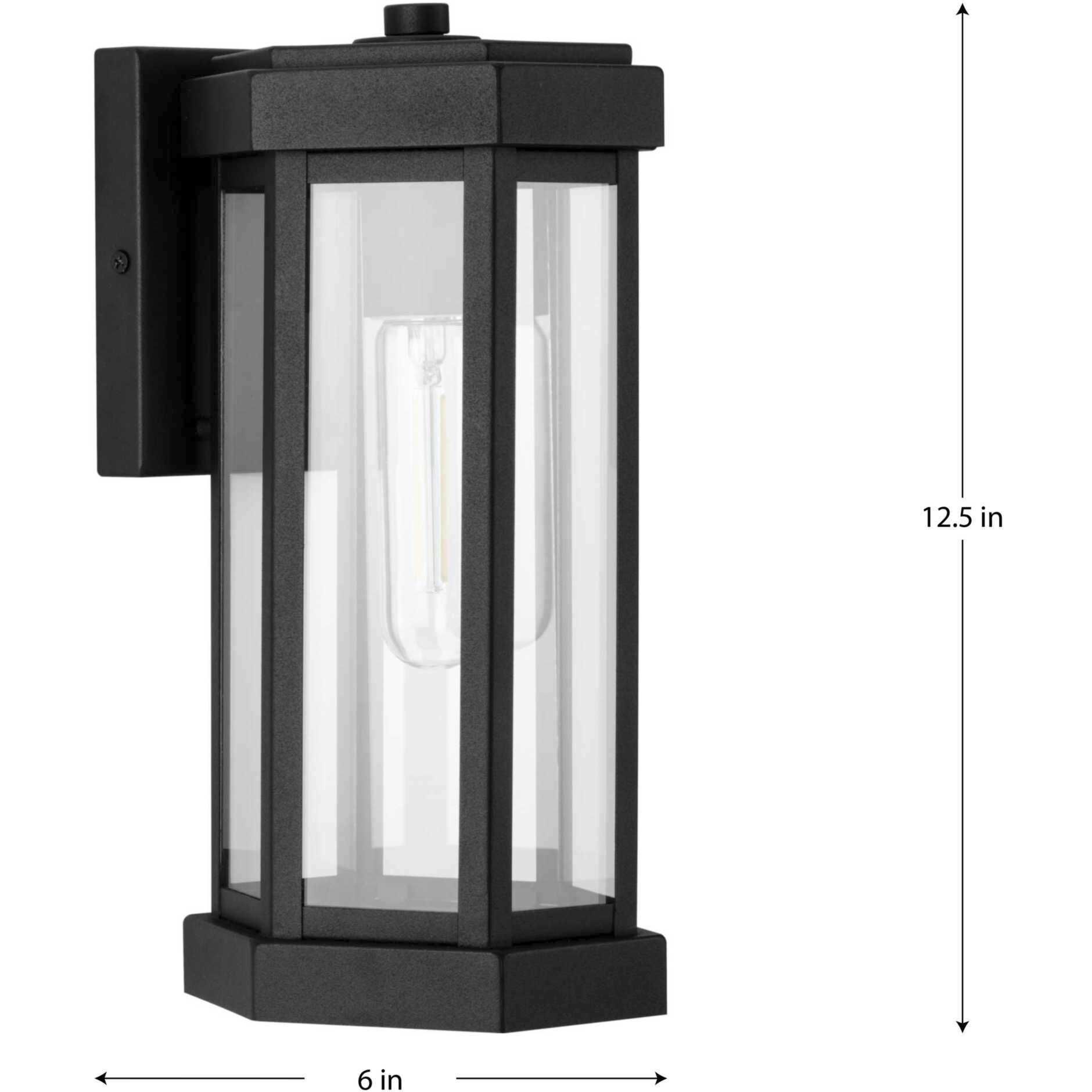 Ramsey 1 Light 12.5 inch Textured Black Wall Lantern
