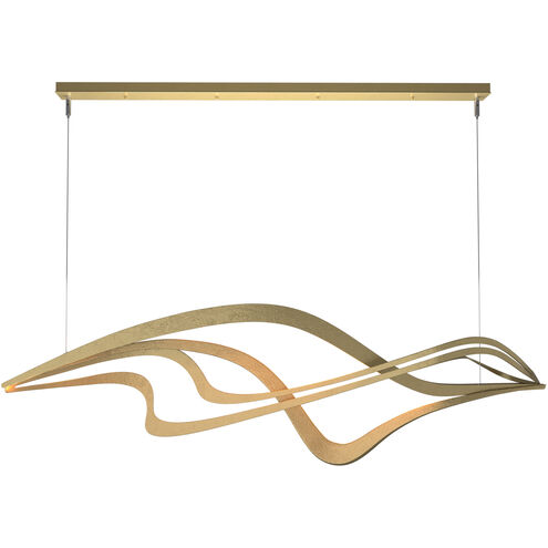 Crossing Waves LED 45 inch Modern Brass Pendant Ceiling Light