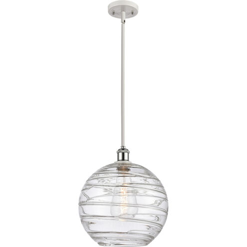 Ballston X-Large Deco Swirl LED 12 inch White and Polished Chrome Pendant Ceiling Light, Ballston