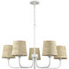 Abaca 5 Light 34 inch Textured White Chandelier Ceiling Light