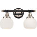 Saybrook LED 16.25 inch Black Polished Nickel Bath Vanity Light Wall Light in Matte White Glass