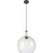Astor 1 Light 14 inch Matte Black Pendant Ceiling Light in Seedy Glass
