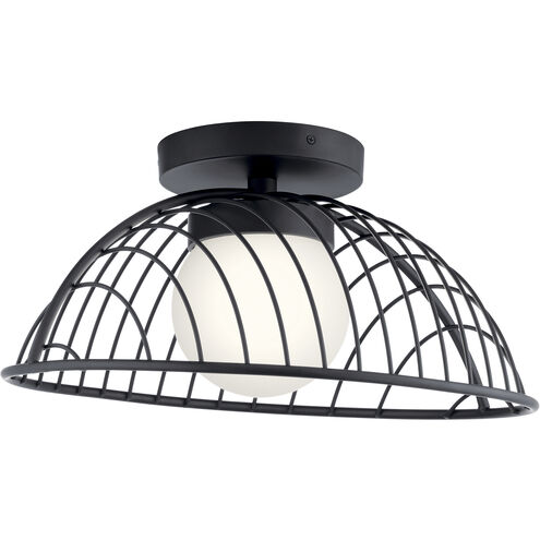 Clevo LED 18 inch Matte Black Semi Flush Mount Ceiling Light