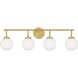 Eloise 4 Light 33 inch Aged Brass Bath Light Wall Light