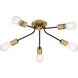 Latitude 5 Light 28 inch Western Bronze Flush Mount Ceiling Light