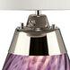 Lena 24 inch Plum Glass Table Lamp Portable Light in White Satin, Large