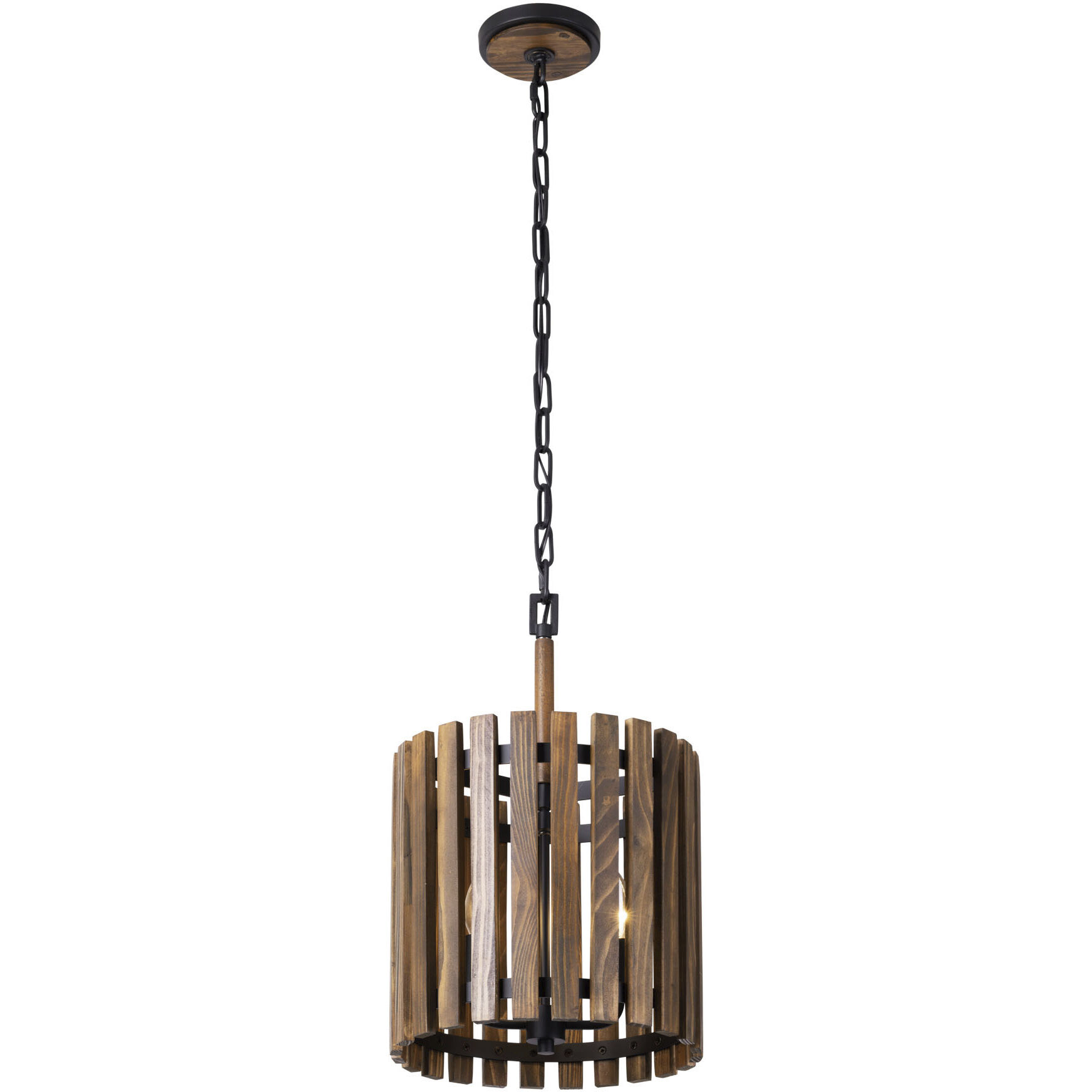 Suratto 2 Light 12 inch Matte Black and Medium Walnut Pendant Ceiling Light in Matte Black/Medium Walnut