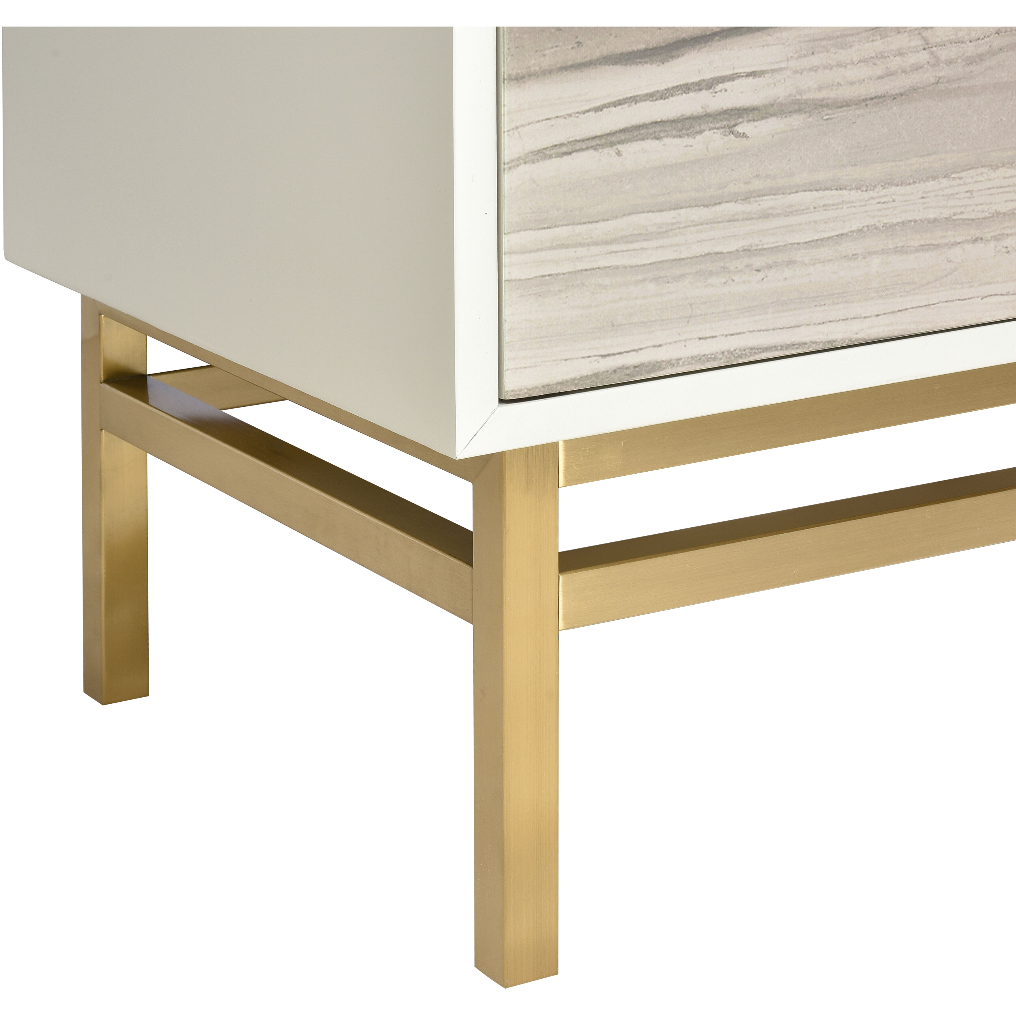 Reynolds White with Almond and Brass Cabinet