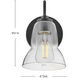 Vera LED 8 inch Black Bath Light Wall Light