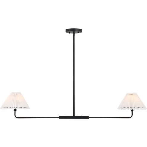 Stella 2 Light 44 inch Matte Black Linear Chandelier Ceiling Light
