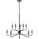 Saginaw 10 Light 34 inch Matte Black Chandelier Ceiling Light