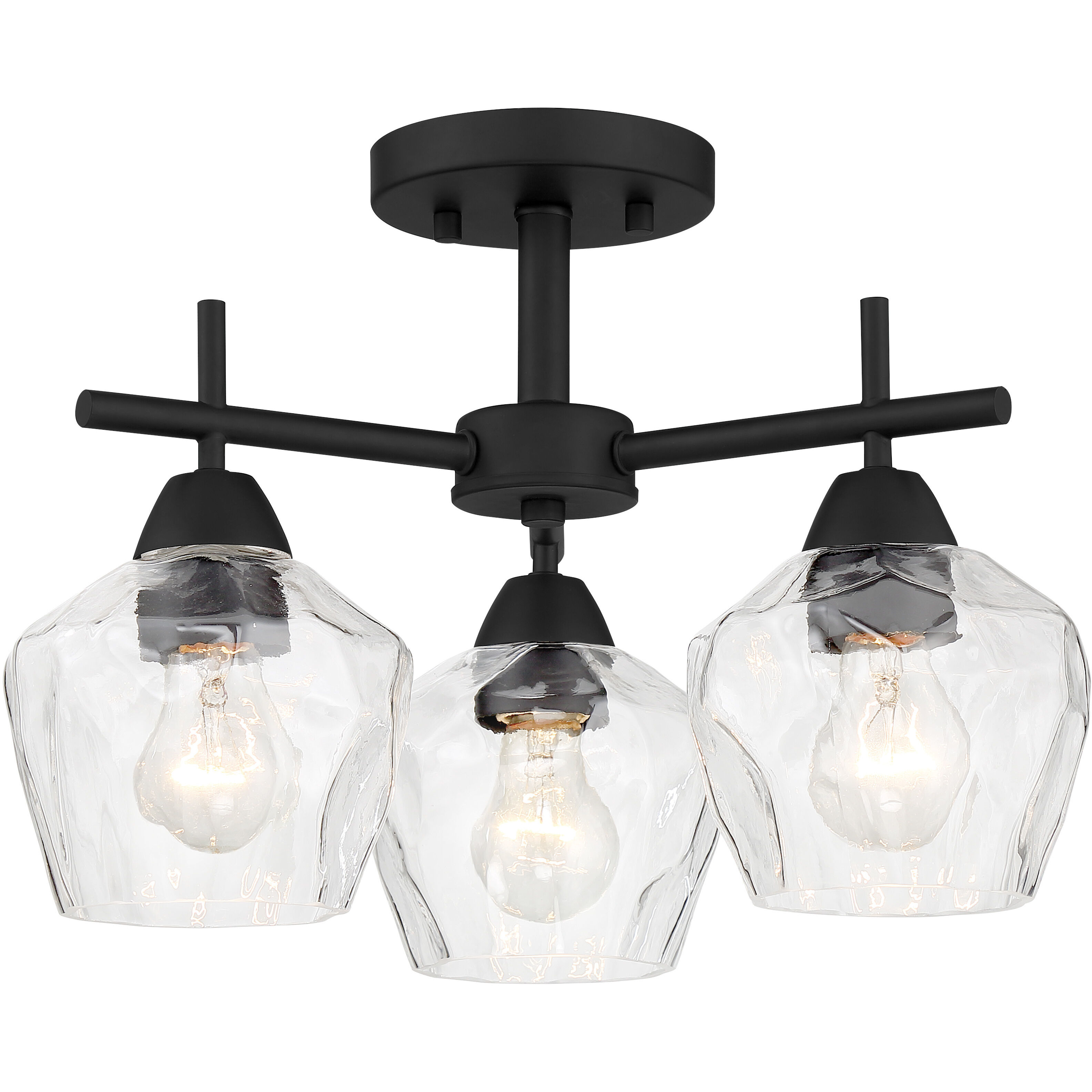 Camrin 3 Light 16 inch Coal Semi-Flush Ceiling Light