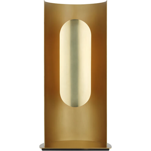 Peter Bristol Shielded 24 inch 13.40 watt Hand Rubbed Antique Brass Table Lamp Portable Light