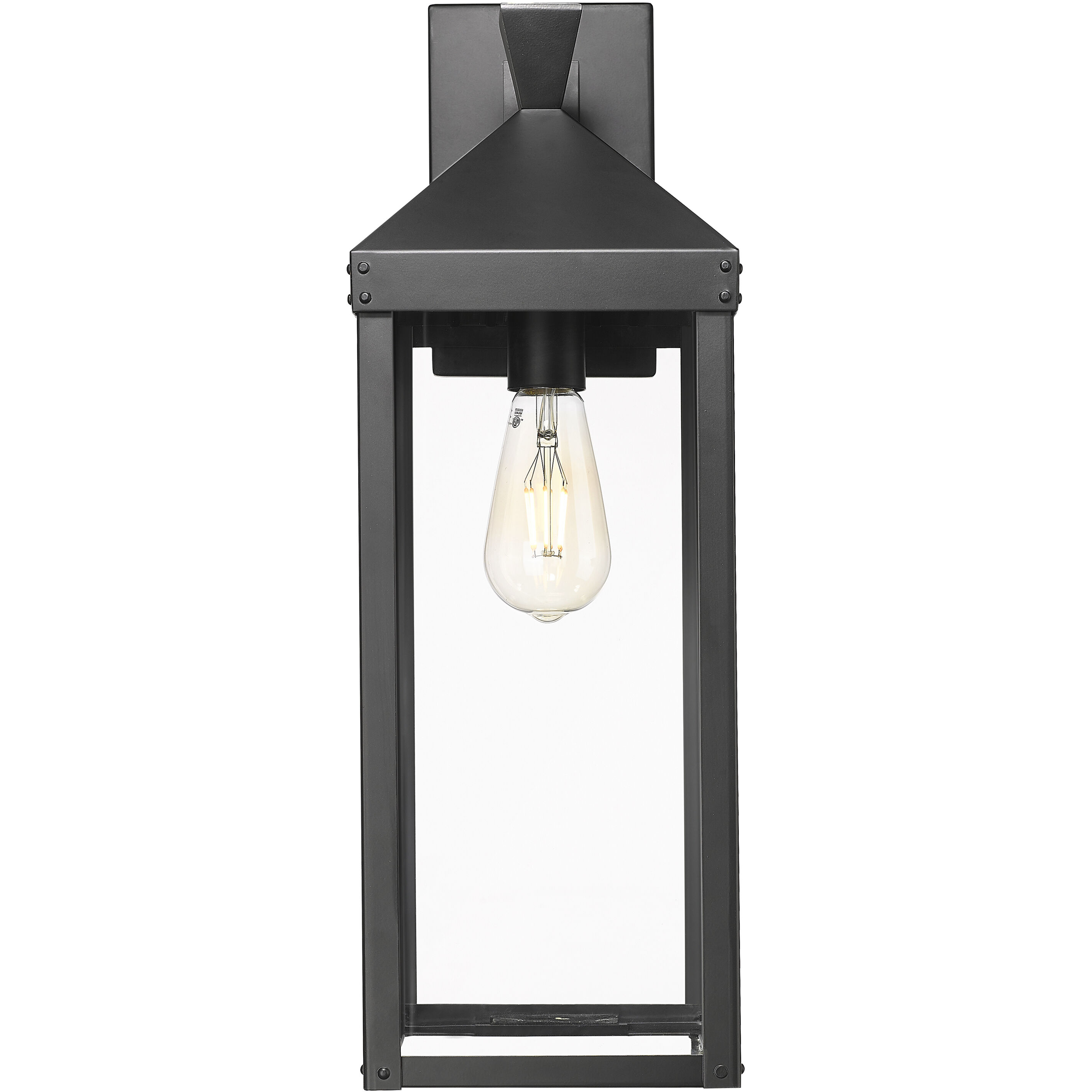Yates 1 Light 21.75 inch Powder Coated Black Outdoor Wall Sconce
