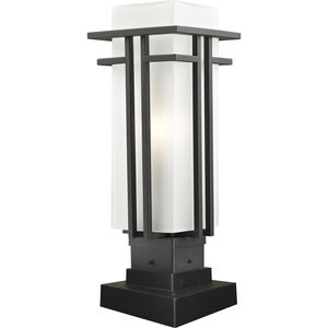 Abbey 1 Light 18.25 inch Outdoor Rubbed Bronze Outdoor Pier Mounted Fixture