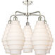 Cascade 5 Light 26 inch Polished Nickel Chandelier Ceiling Light in White