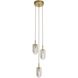 Javier 3 Light 10.5 inch Antique Brass Multi-Port Chandelier Ceiling Light
