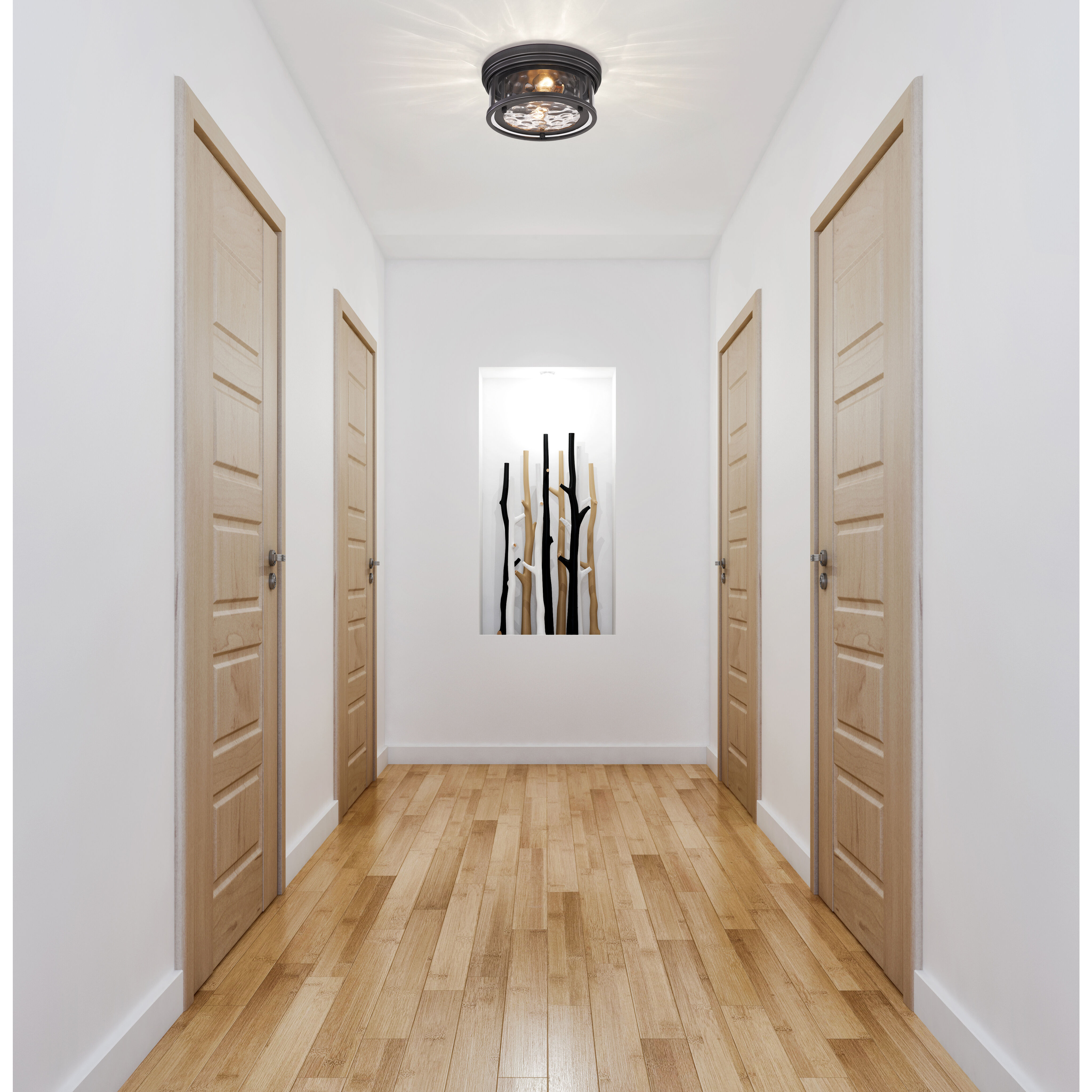 Clarion 2 Light 12 inch Bronze Flush Mount Ceiling Light