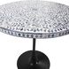 Flora White and Blue with Black Bistro Table