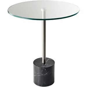Blythe 21 X 18 inch Steel and Black Marble End Table