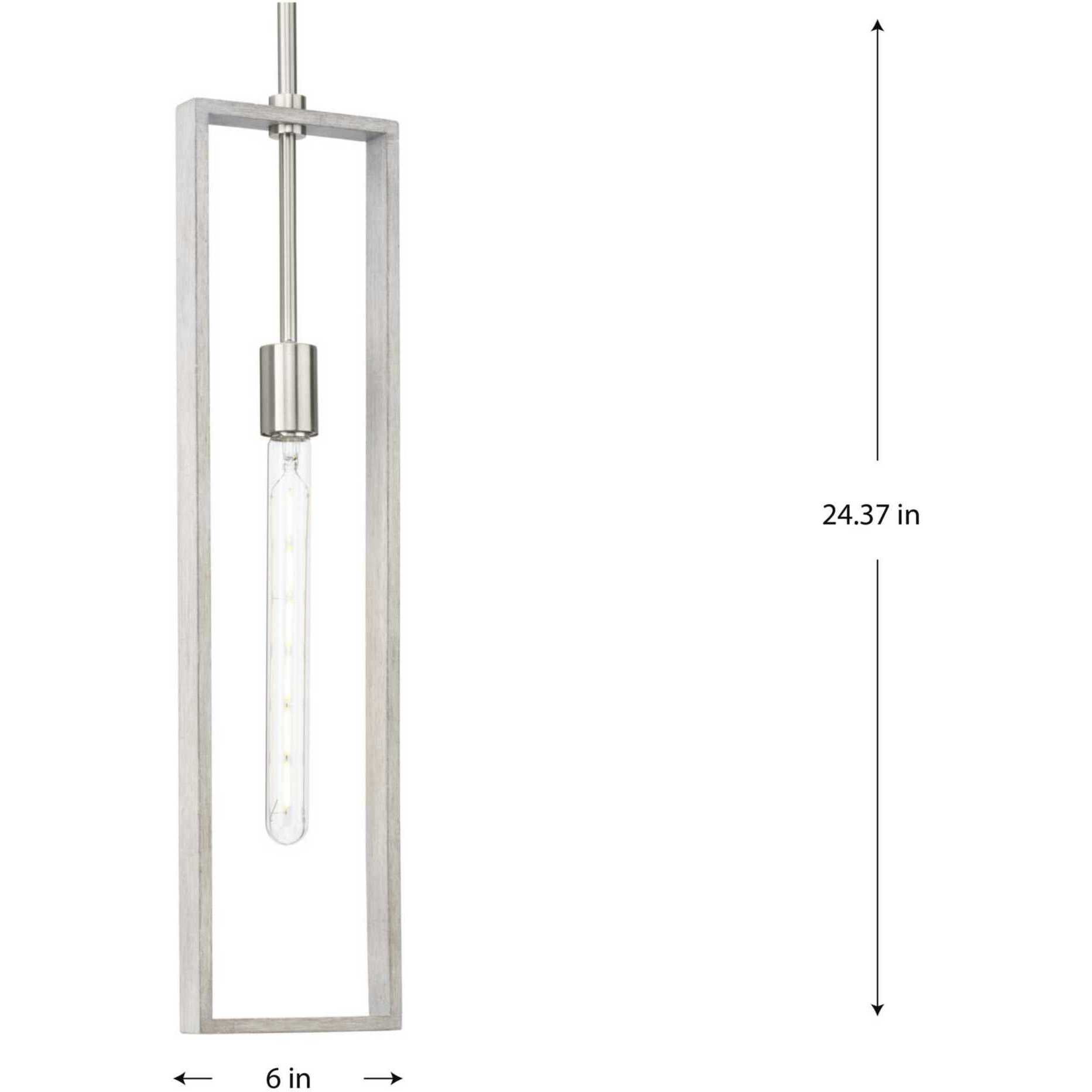Boundary 1 Light 6 inch Brushed Nickel Pendant Ceiling Light, Design Series