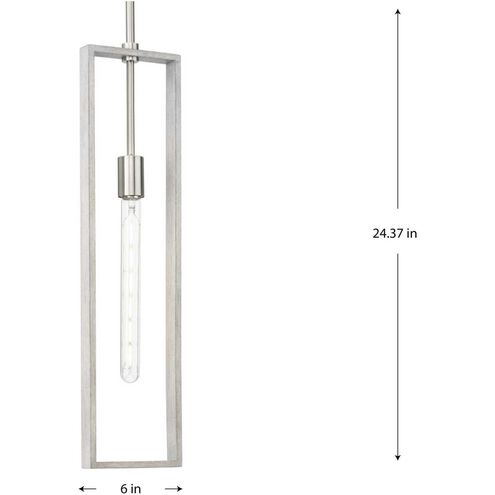 Boundary 1 Light 6 inch Brushed Nickel Pendant Ceiling Light, Design Series