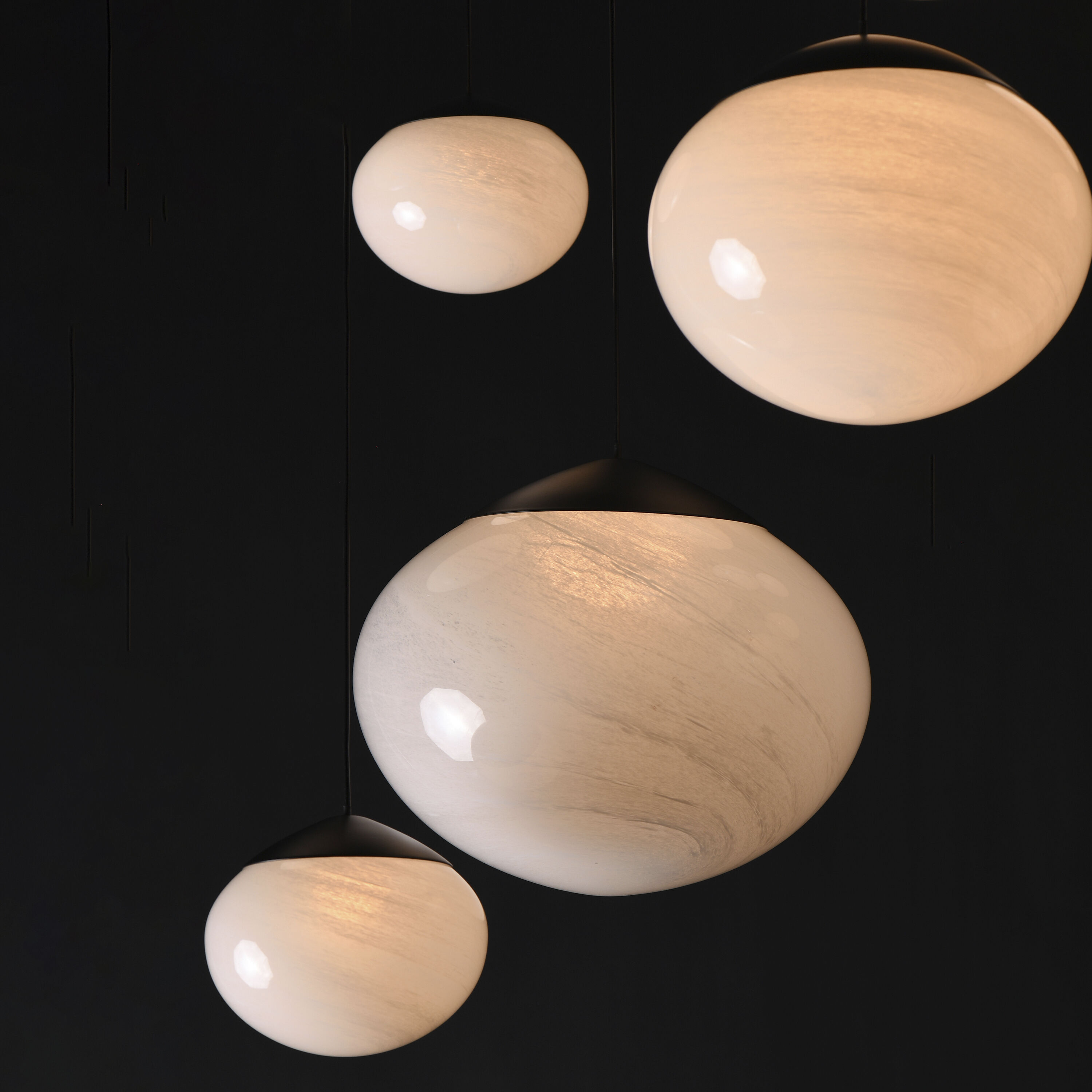 Nimbus LED 26.25 inch Black Multi-Light Pendant Ceiling Light in White Cirrus
