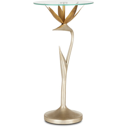 Paradiso 12 inch Contemporary Silver Leaf and Gold Leaf Accent Table