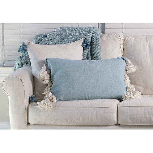 Bonaparte 26 X 5.5 inch Blue with Off White Pillow, 16X26