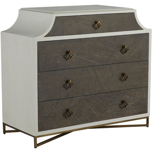 Kirsten Cerused White / Cerused Coal / Stained Brass Chest