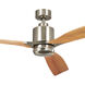 Ridley 60 inch Brushed Stainless Steel with Weathered White Walnut/Weathered White Walnut Blades Ceiling Fan