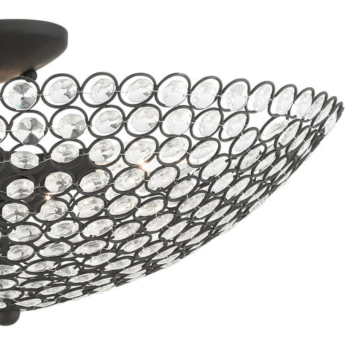 Cassandra 4 Light 20 inch Black Semi Flush Ceiling Light