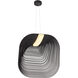 Eco Collection - Madera Family 23.75 inch Matte Black and Black Wood Pendant Ceiling Light, EVOLV