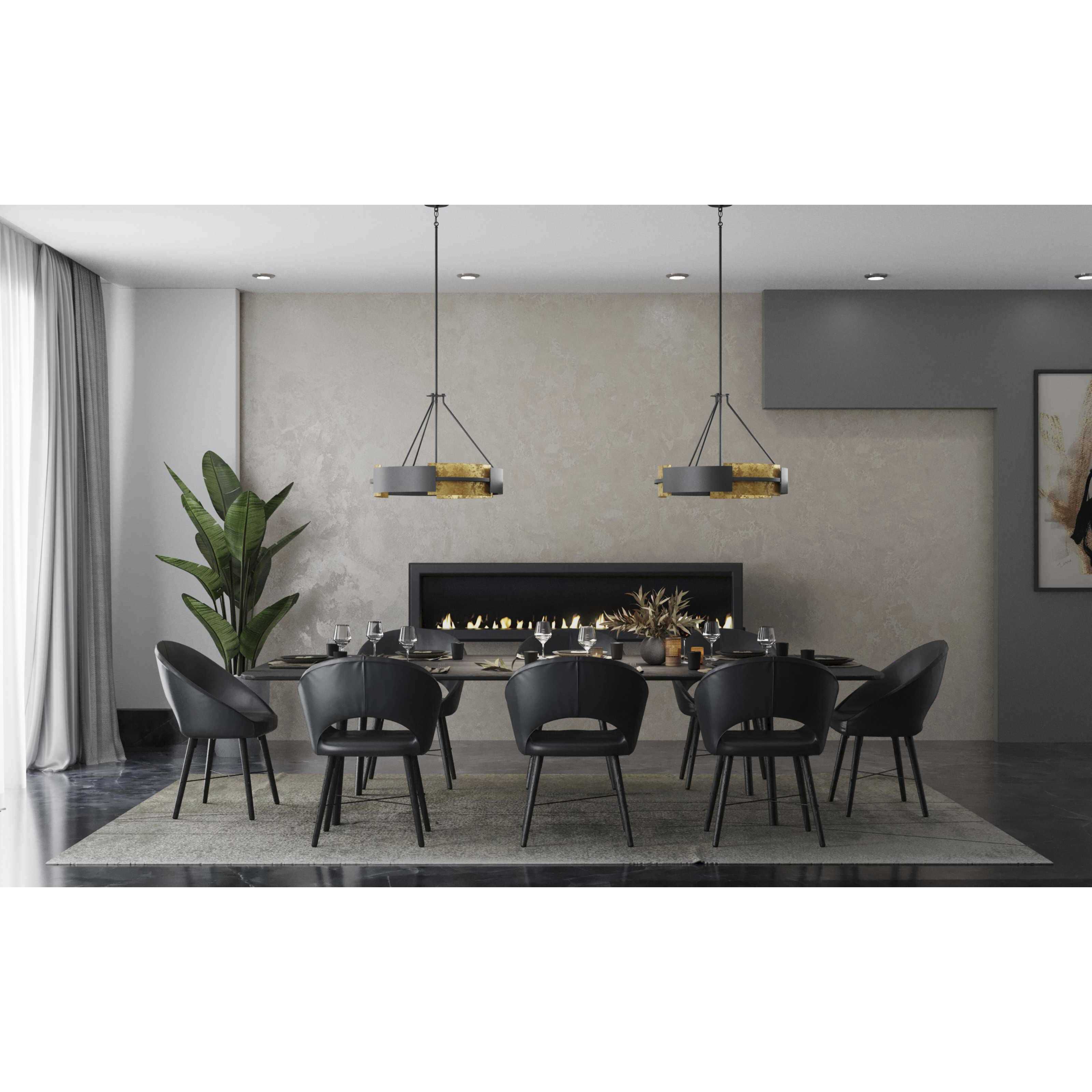 Lowery 5 Light 26 inch Textured Black Pendant Ceiling Light, Design Series