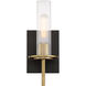 Baldwin Park 1 Light 5 inch Coal/Soft Brass Bath Light Wall Light