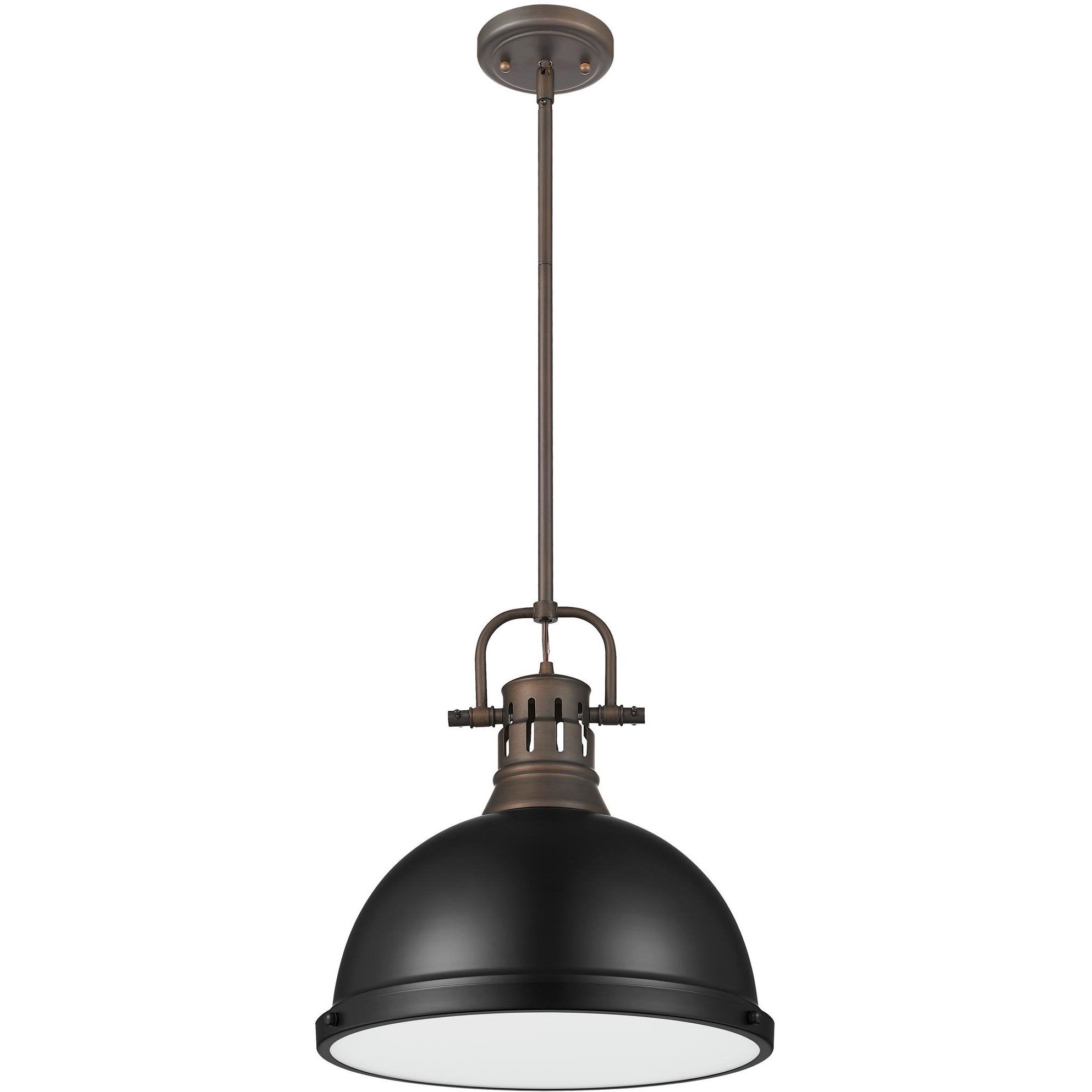 Yep Duncan 1 Light 14 inch Rubbed Bronze Pendant Ceiling Light in Matte Black