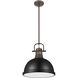 Yep Duncan 1 Light 14 inch Rubbed Bronze Pendant Ceiling Light in Matte Black