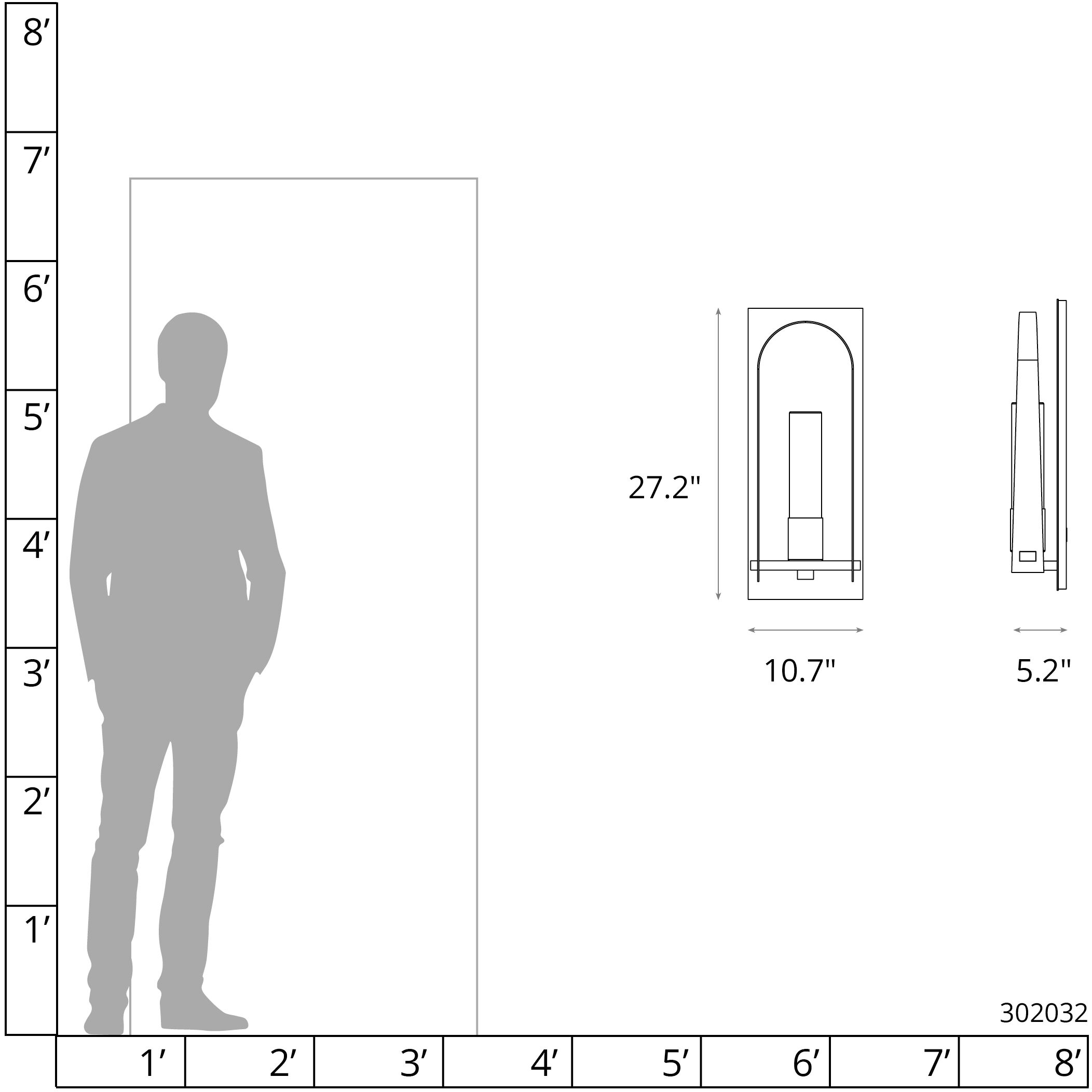 Triomphe 1 Light 27.2 inch Coastal Bronze Outdoor Sconce in Opal, Large