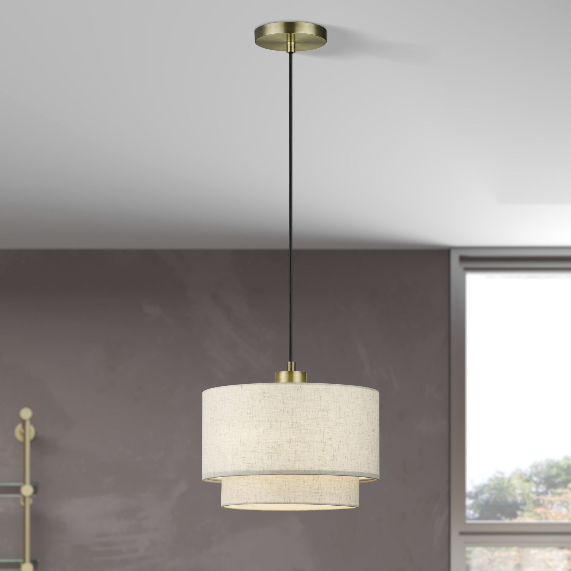 Manorwood 1 Light 12 inch Antique Brass Pendant Ceiling Light