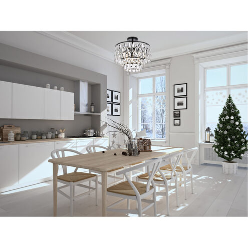 Mila 3 Light 16 inch Black Flush Mount Ceiling Light