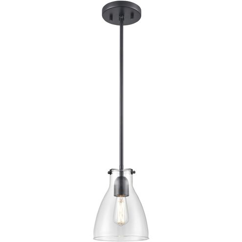 Emma 1 Light 6.5 inch Ebony Pendant Ceiling Light in Clear Glass